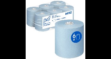 Handdoekrol scott 1laags 350m blauw