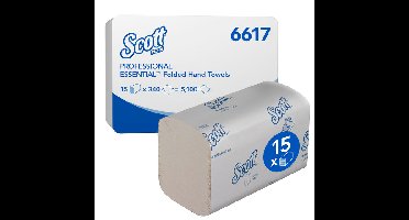 Handdoek scott essential 1laags 200x212mm wit