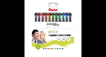 Gelschrijver pentel bl77 energel m 12st assorti