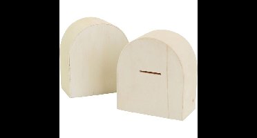 Spaarpot creativ company hout 10x9cm | 12 stuks