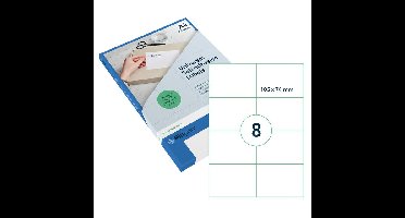 Etiket rillprint 105x74mm mat transparant 200st