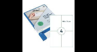 Etiket rillprint 105x148mm mat transparant 100st