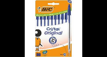 Balpen bic cristal m 10st blauw | 10 stuks