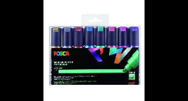 Paintmarker uni posca pc8k b schuin 8st metallic