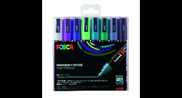 Paintmarker uni posca pc5m m 8st koele kleuren