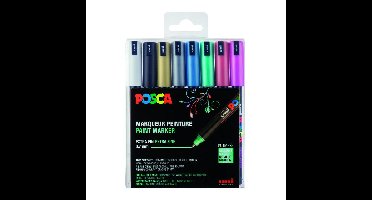 Paintmarker uni posca pc1mr ef metallic 8st ass