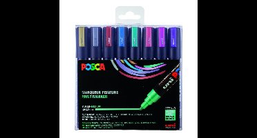 Paintmarker uni posca pc5m m 8st metallic kleuren