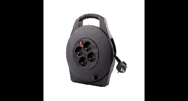 Kabelhaspel brasq 4 voudig 10 meter zwart