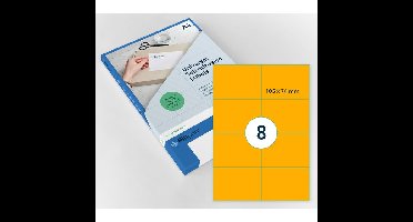 Etiket rillprint 105x74mm fluoror 800 etiketten