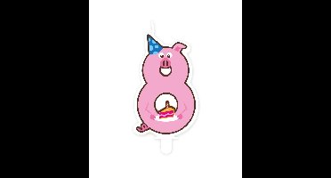 Jungle candle 8 pig | 4 stuks