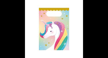 Cadeau tasjes unicorn papier 23x16cm 6 stuks