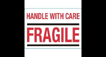 Waarschuwingsetiket handle with care 500 stuks