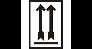 Waarschuwingsetiket zwarte pijl omhoog 500 stuks