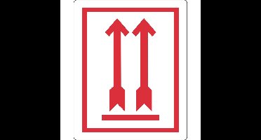 Waarschuwingsetiket IEZZY pijl omhoog 74x105mm 500 stuks