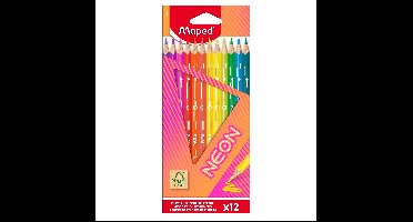 Kleurpotlood maped neon 12 kleuren