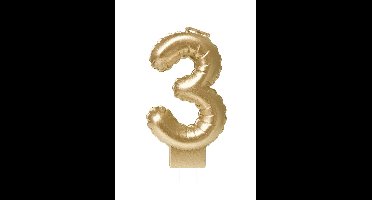 Foil balloon candle gold 3 | 4 stuks