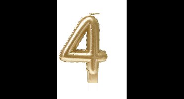 Foil balloon candle gold 4 | 4 stuks