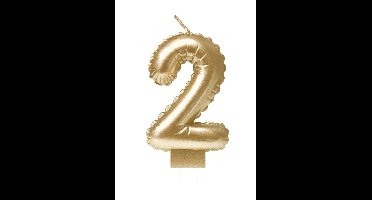 Foil balloon candle gold 2 | 4 stuks