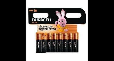 Batterij duracell plus powerboost 16x aa | 10 stuks