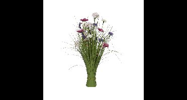 Kunstgras everlands met bloemen 70cm assorti