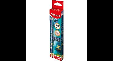 Grafietpotlood maped dragon hb met gum 12 stuks