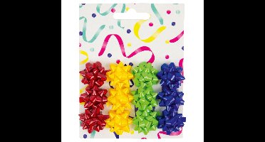 Strikken set à 12 stuks rood geel groen blauw