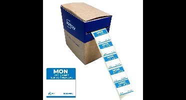 Etiket avery haccp maandag-blauw 25x25mm 1000st | 6 stuks