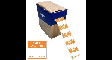 Etiket avery haccp zaterdag-oranje 25x25mm 1000st