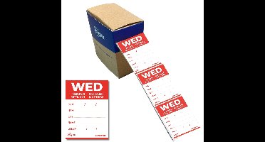 Etiket avery haccp woensdag-rood 40x56mm 500st