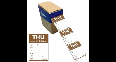Etiket avery haccp donderdag-bruin 40x56mm 500st | 6 stuks