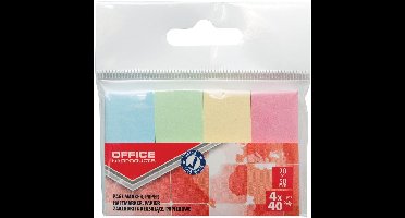 OFFICE products index, 20 x 50 mm, ophangzakje van 4 x 40 tabs, geassorteerde pastelkleuren