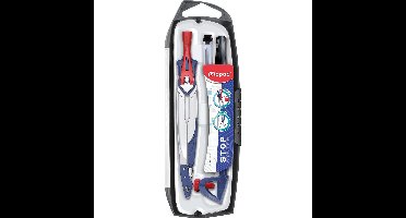 Maped passer Stop System 5-delige passerdoos: 1 passer Stop System, 1 universeel inzetstuk, 1 mineslij...