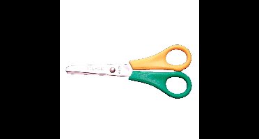 Bouhon schaar, ft 14 cm, links, ronde punt, RVS, geel/groen