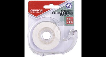 OFFICE products plakband, 19 mm x 33m, transparant mat, blister met 1 afroller met 1 rolletje