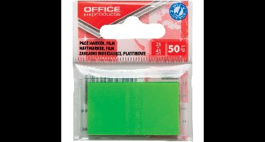 OFFICE products index, 25 x 43 mm, ophangzakje van 50 tabs, groen