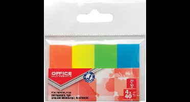 OFFICE products index, 20 x 50 mm, ophangzakje van 4 x 40 tabs, geassorteerde kleuren