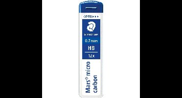 Staedtler Mars micro potloodstiften, 0,7 mm, HB, etui van 12 stuks