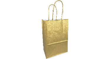 Tas | Papier | gedraaid papieren koord | 14x 8x21cm | draagtas | goud | 400 stuks