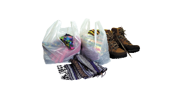 Tas | HDPE | geblokt | 30x 10x60cm | hemddraagtas | wit | 500 stuks