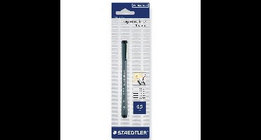 Staedtler pigment liner fineliner, ronde punt, schrijfbreedte 0,5 mm, op blister, zwart