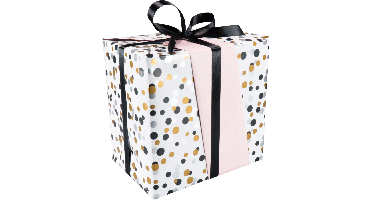 Cadeaupapier | 30cm | 80gr/m² | Confetti | zilver/goud/zwart