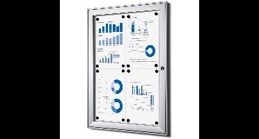 Vitrine voor binnen en buiten, ft 4 x A4 (670 x 500 mm)