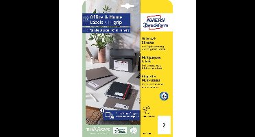 Avery Zweckform universele etiketten, 210 x 148 mm, wit, permanent klevend, 20 etiketten, 10 vellen