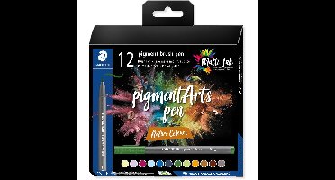 Staedtler Pigment Arts brush pen, etui van 12 stuks, Nature Colours