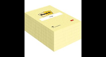 Memoblok post-it 662 102x152mm ruit geel | 6 stuks