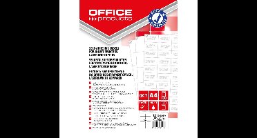 OFFICE products etiketten, wit, rechte hoeken, 100 vel, 105 x 48 mm, 12 etiketten per vel