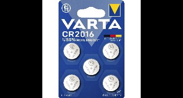 Batterij varta knoopcel 5x cr2016 lithium | 10 stuks