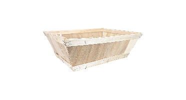 Mand | hout | 42.5x30x13.5cm | vierkant | naturel | 35 stuks