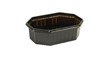 Bak | Gerecycled PET | 250ml | 125x95x39mm | zwart | 1000 stuks