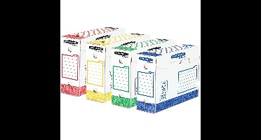 Bankers Box basic archiefdoos heavy duty, ft 9,5 x 24,5 x 33 cm, geassorteerde kleuren, pak van 8 stuks